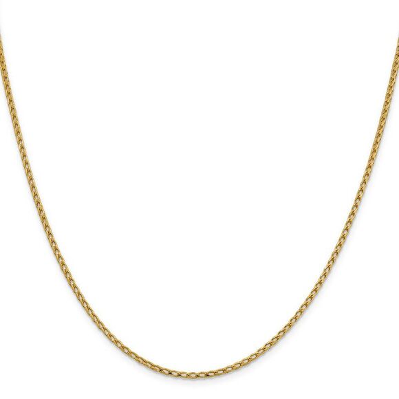 2.1mm 14k Yellow Gold Diamond Cut Open Franco Chain Necklace, 20 Inch - Picture 3 of 8